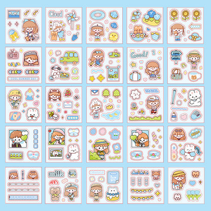 Sticker Waterproof Stiker Momo Isi 25 Lembar Motif Karakter Kartun Korea Dekorasi Scrapbook