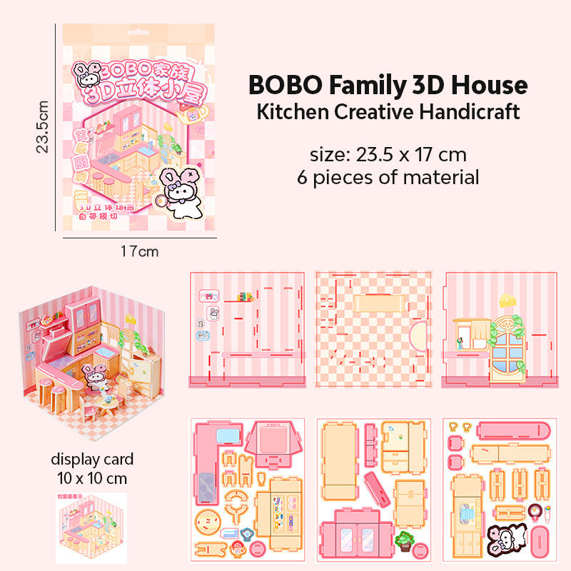 Puzzle 3D Foam House Mainan Edukasi Craft Anak Miniatur Jigsaw Besar Seri Interior Rumah YCA0357