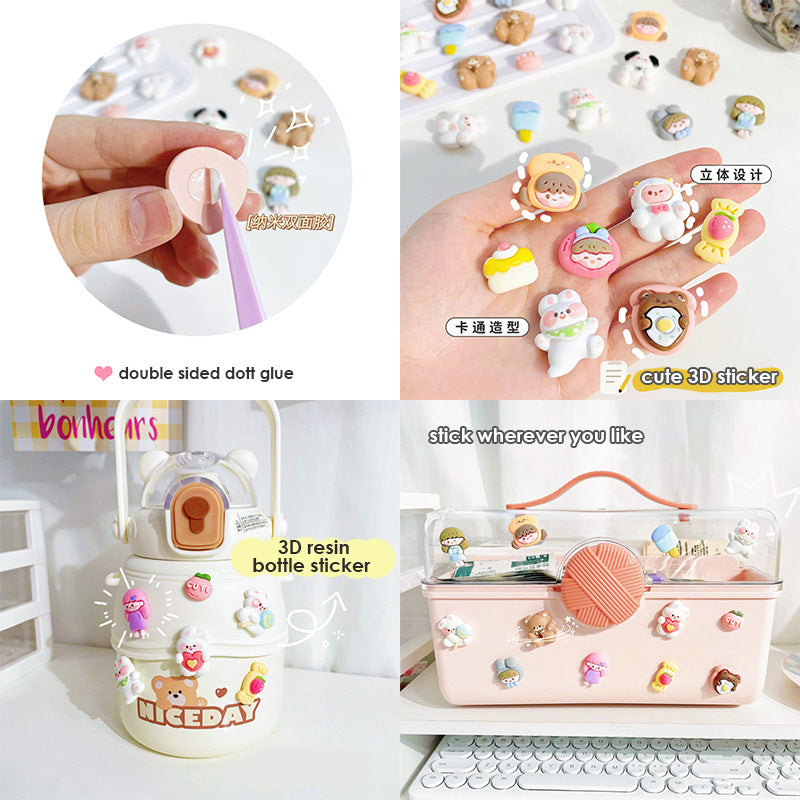 Stiker Timbul 3D DIY Sticker Deco Resin Kartun Botol Air Minum Tumbler Lucu