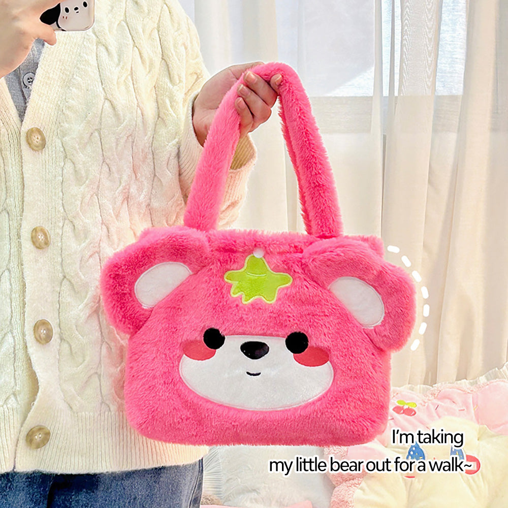 Tas Bulu Lucu Karakter Shoulder Tote Bag Cute Fluffy Anak Les Shopping YCO0364