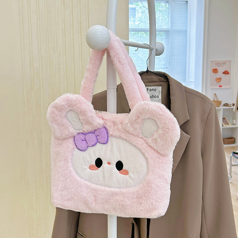 Tas Bulu Lucu Karakter Shoulder Tote Bag Cute Fluffy Anak Les Shopping YCO0364