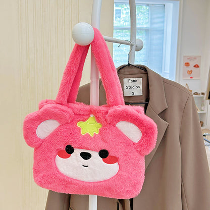 Tas Bulu Lucu Karakter Shoulder Tote Bag Cute Fluffy Anak Les Shopping YCO0364