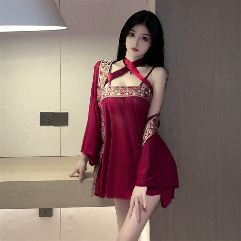 Lingerie Costume Chinese Pattern Babydoll and Robe ZU0242