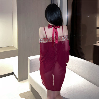 Lingerie Costume Chinese Pattern Babydoll and Robe ZU0242