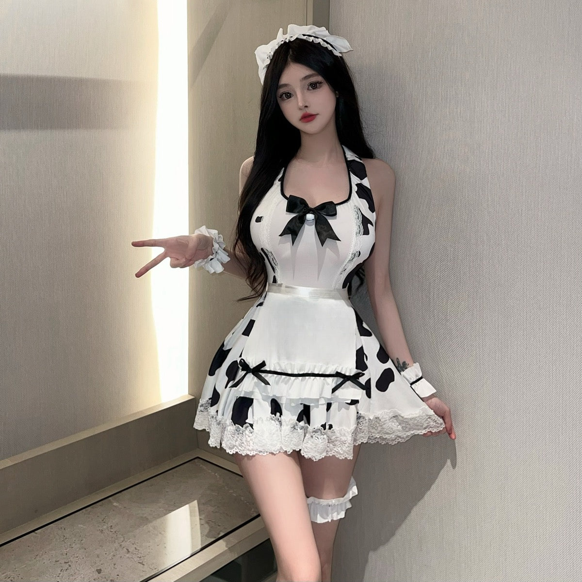 Lingerie Costume Cow Babydoll Knots ZU1429
