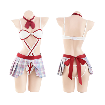 Lingerie Costume Student Two Pieces and Plaid Skirt ZU6838