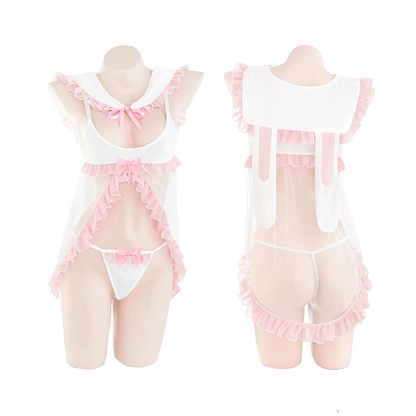 Lingerie Costume Rabbit Babydoll Open Lower ZU6860