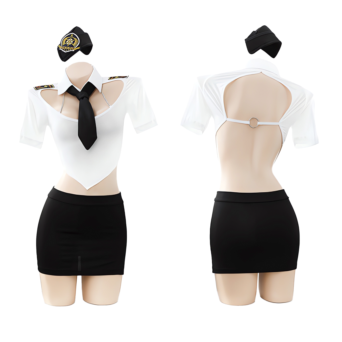 Lingerie Costume Instructor Two Pieces Open Back ZU7088