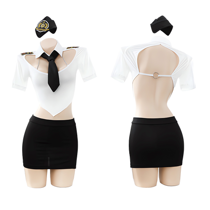 Lingerie Costume Instructor Two Pieces Open Back ZU7088