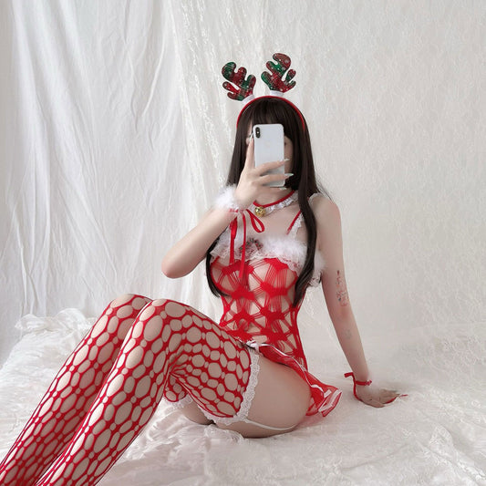 Lingerie Costume Reindeer Bodystocking Dress ZU7445
