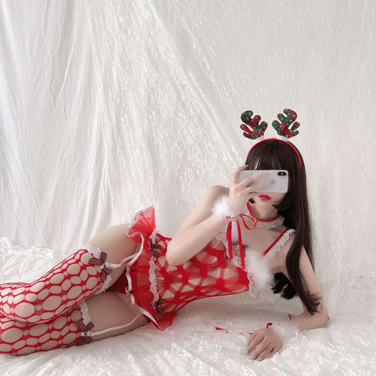 Lingerie Costume Reindeer Bodystocking Dress ZU7445