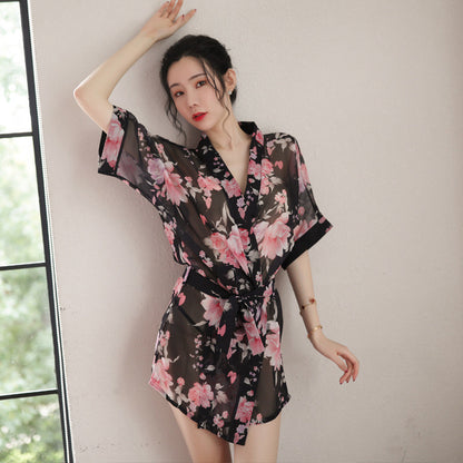 Lingerie Babydoll Kimono Flower Pattern ZU8145