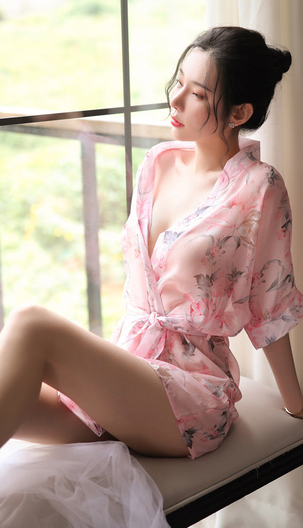 Lingerie Babydoll Kimono Flower Pattern ZU8145