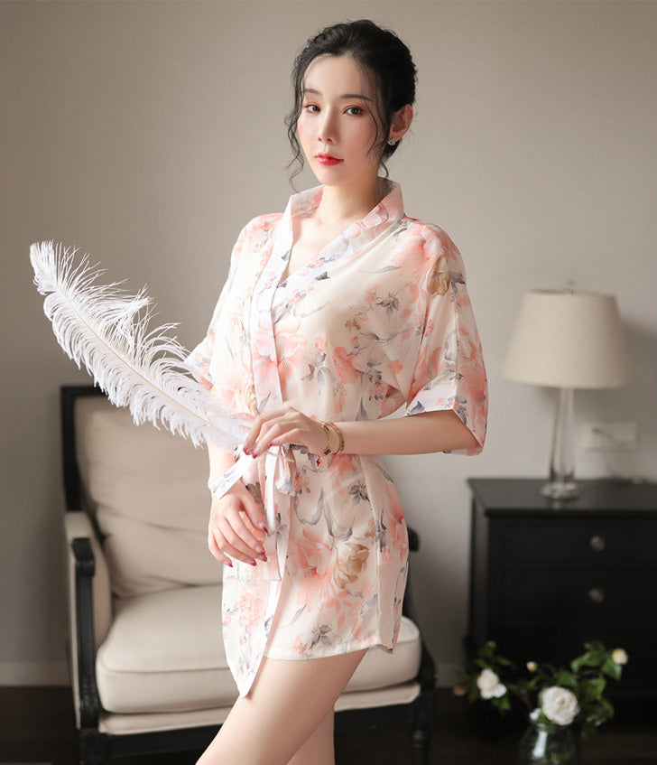 Lingerie Babydoll Kimono Flower Pattern ZU8145