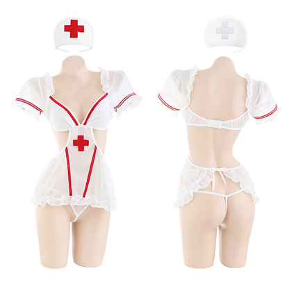 Lingerie Costume Nurse Babydoll Open Back Lower ZU8707