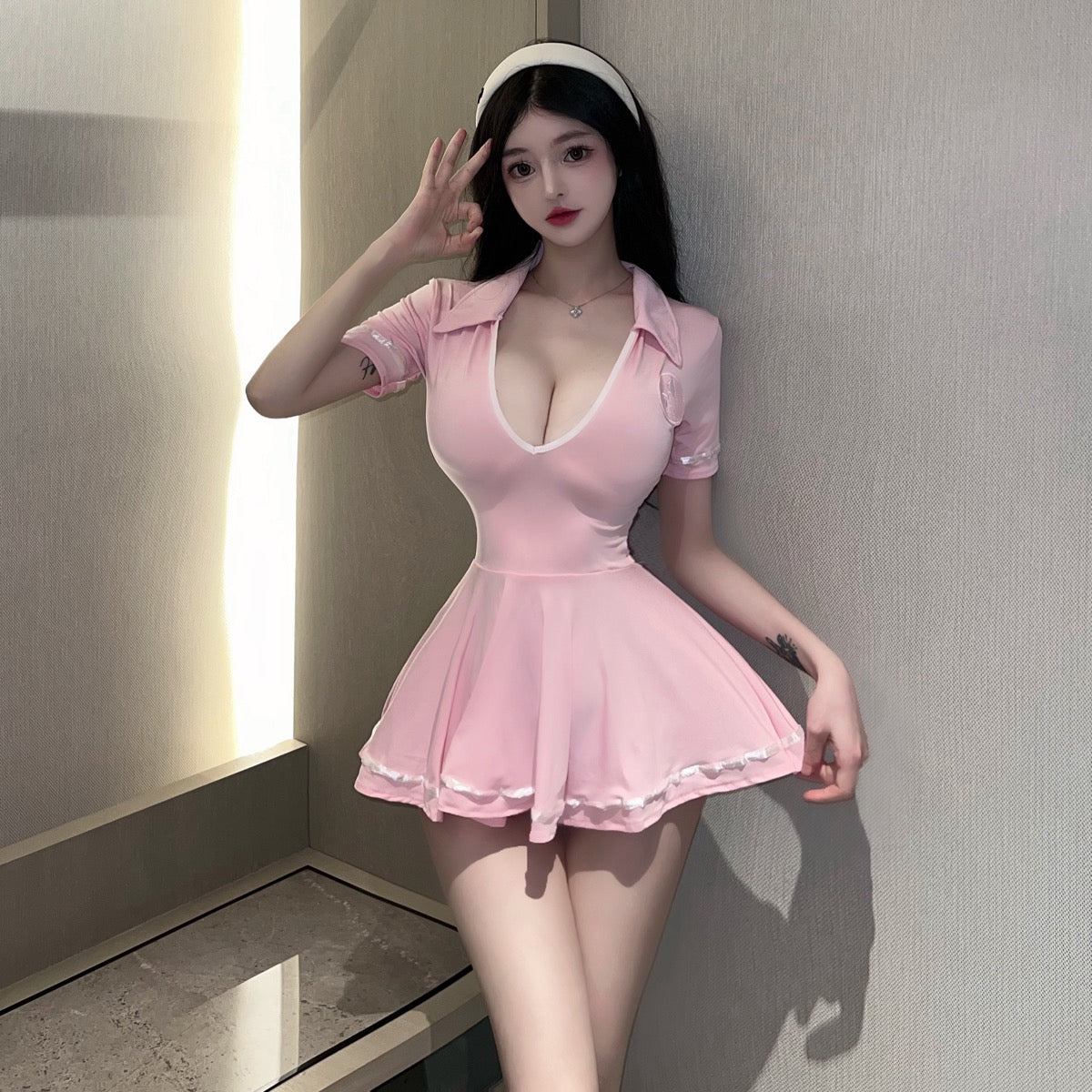 Lingerie Costume Babydoll Back Bow Knot ZUA135