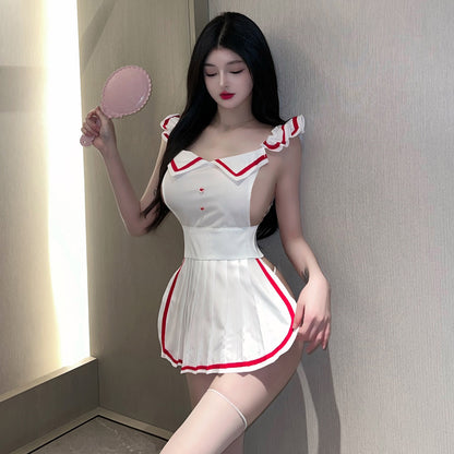 Lingerie Costume Maid Babydoll Open Back ZUP042