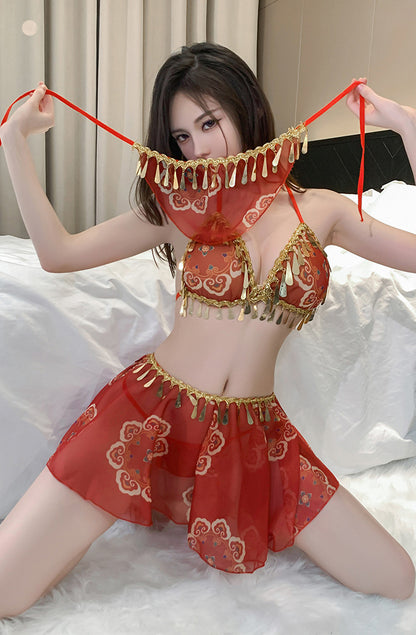 Lingerie Costume Dancer Two Pieces Skirt ZUP090