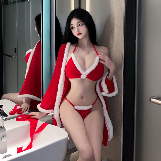 Lingerie Costume Christmas Robe and Two Pieces ZUP111