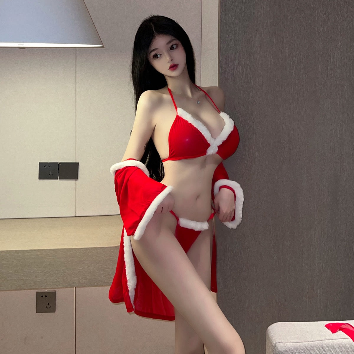 Lingerie Costume Christmas Robe and Two Pieces ZUP111