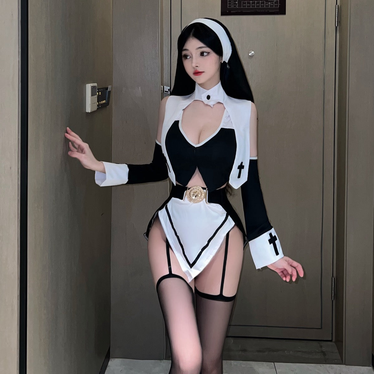 Lingerie Costume Nun Two Pieces Dual Tone ZUP122