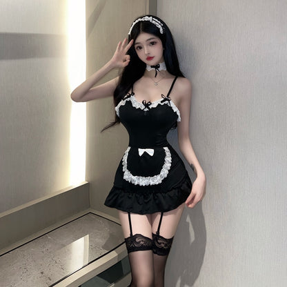 Lingerie Costume Maid Babydoll Dual Tone Lace ZUP129
