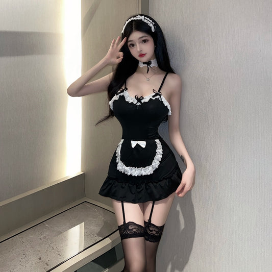 Lingerie Costume Maid Babydoll Dual Tone Lace ZUP129