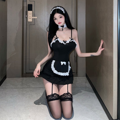 Lingerie Costume Maid Babydoll Dual Tone Lace ZUP129
