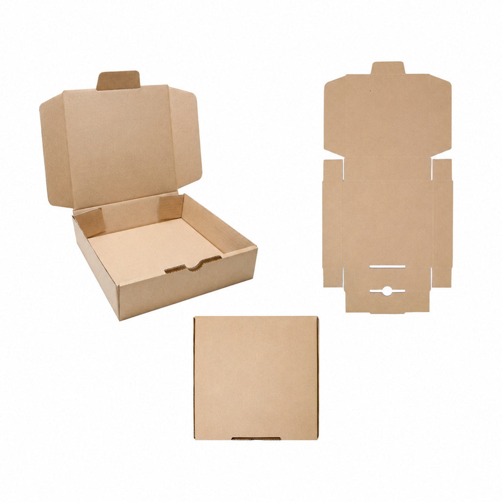 Kotak Kardus Box Karton Die Cut 20x20x5 cm Kerdus Dus Baru Warna Polos Natural