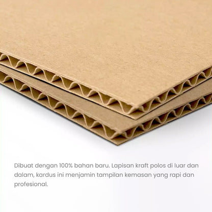 Kotak Kardus Box Karton Die Cut 20x20x5 cm Kerdus Dus Baru Warna Polos Natural
