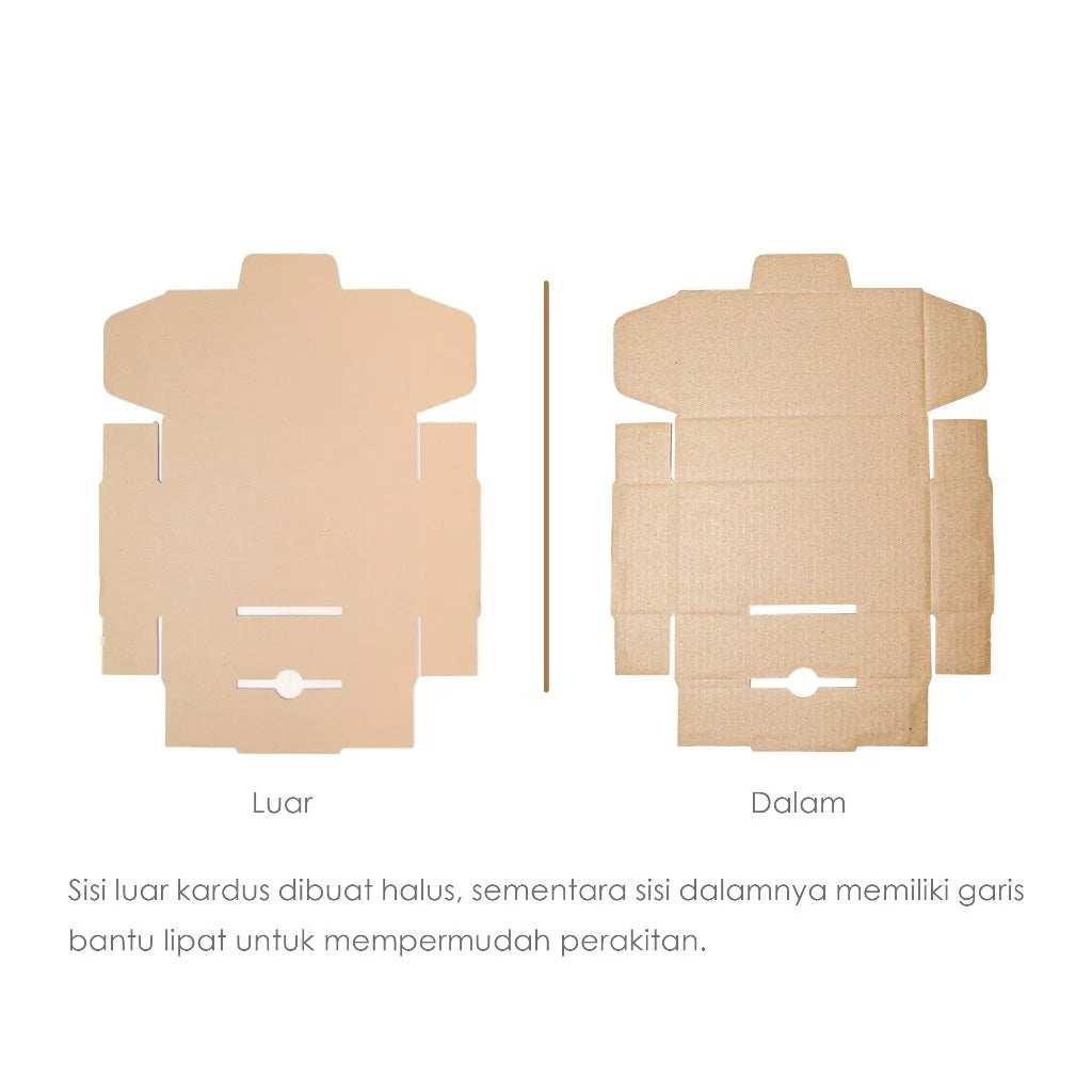 Kotak Kardus Box Karton Die Cut 20x20x5 cm Kerdus Dus Baru Warna Polos Natural