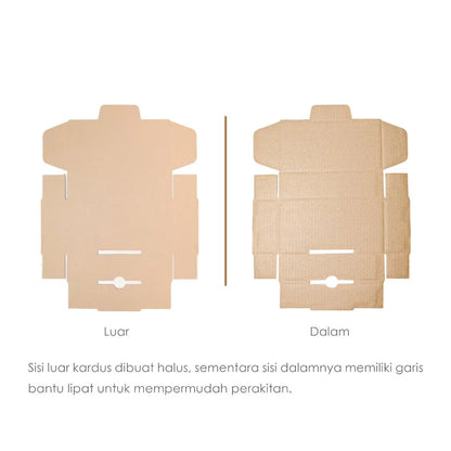 Kotak Kardus Box Karton Die Cut 20x20x5 cm Kerdus Dus Baru Warna Polos Natural