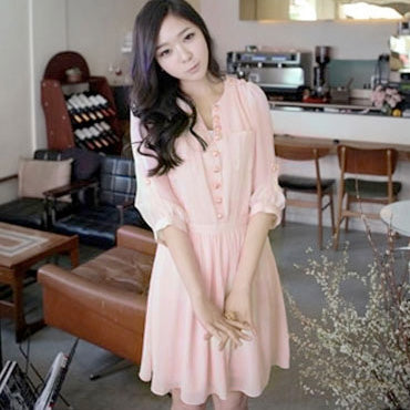 Korean Dress Sleeved Fashion Import