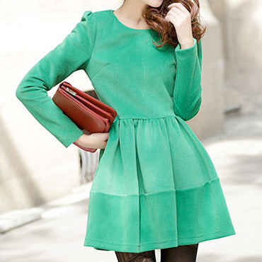 Long Sleeved Round Neck Dress