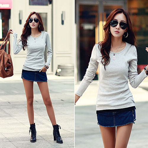 T-Shirt Zipper Long Sleeved