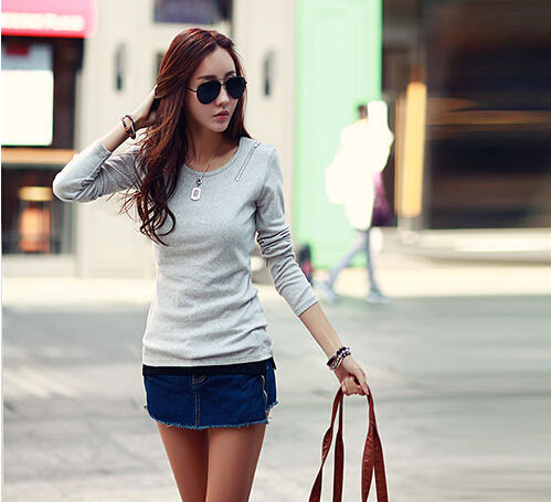 T-Shirt Zipper Long Sleeved