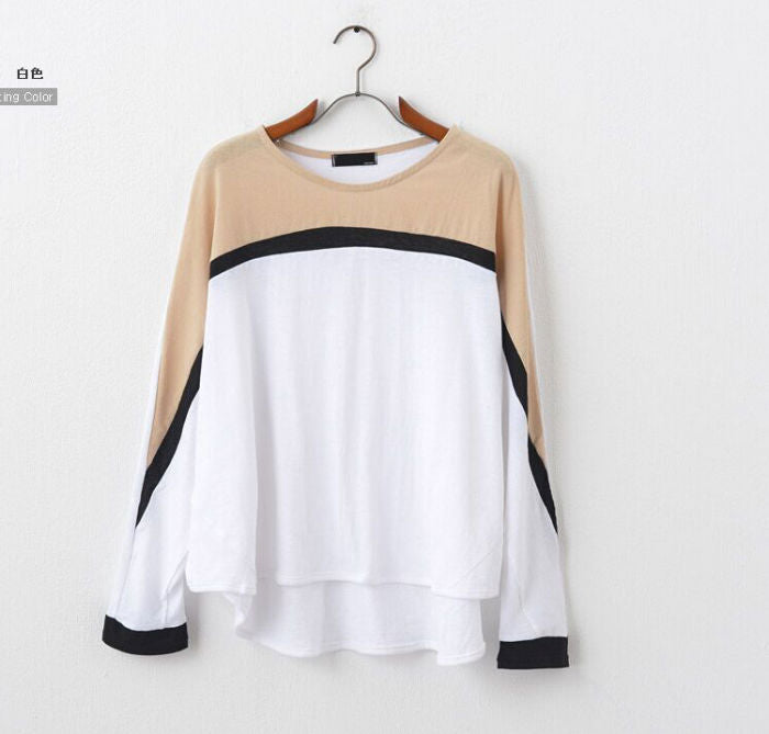 T-Shirt Apricot Long Bat Sleeved