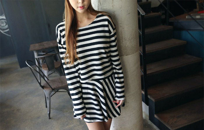 Striped Long Sleeved Shirt and Skirt