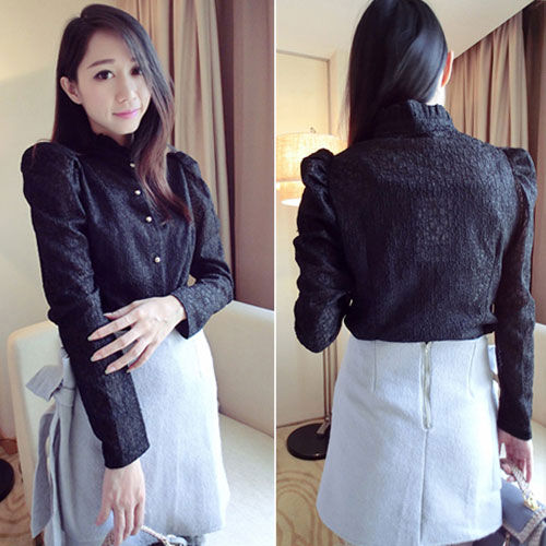 Blouse Lace Long Sleeved Korean