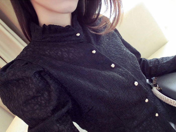 Blouse Lace Long Sleeved Korean