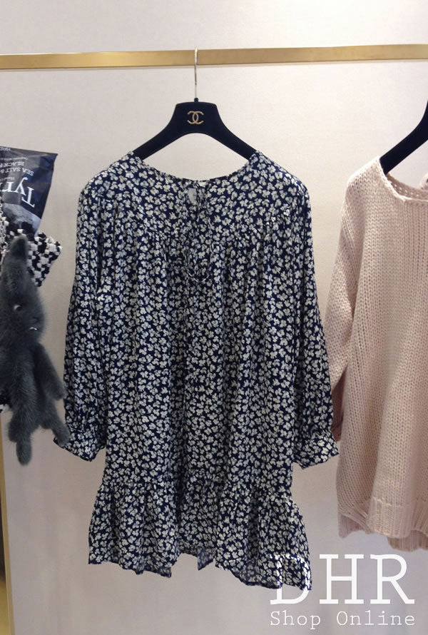 Flower Long Sleeved Loose Dress