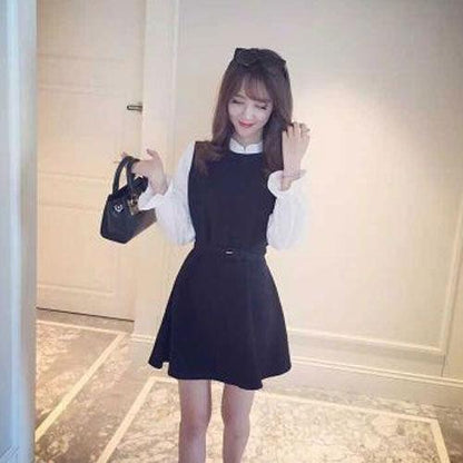 Dress Korean Long Sleeved with Belt