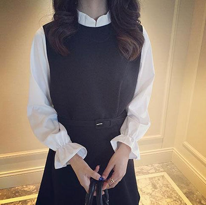 Dress Korean Long Sleeved with Belt
