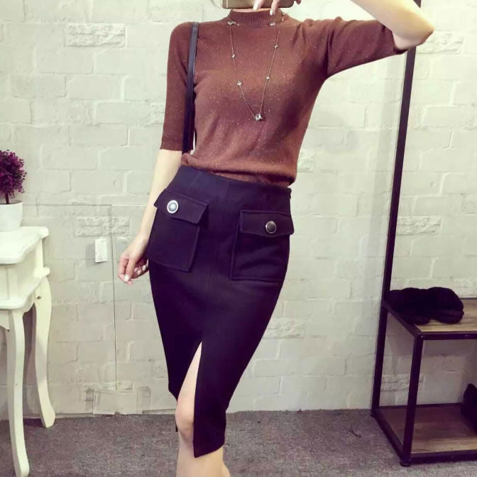 Skirt Double Pocket Slit