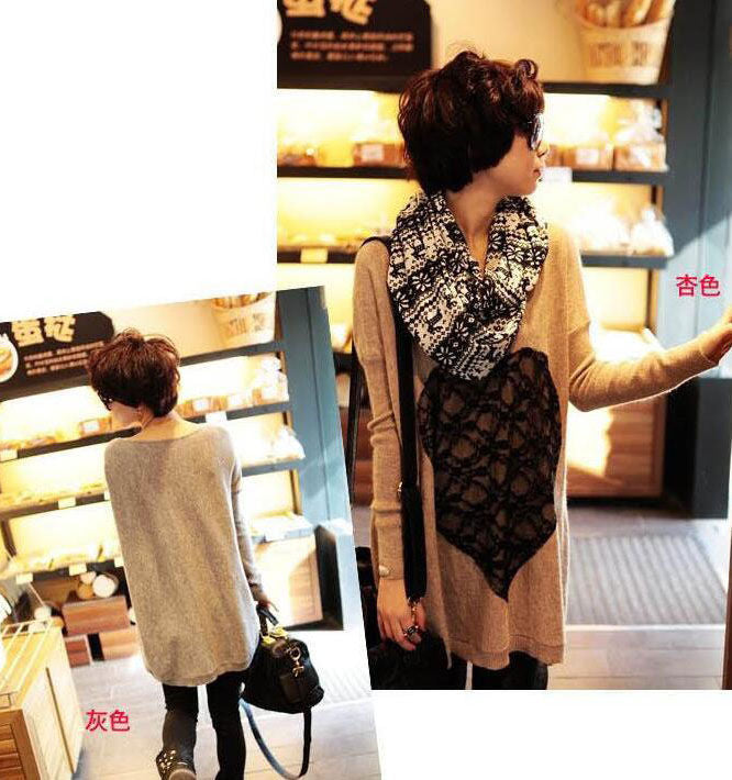 T-Shirt Lace Heart Long Sleeved