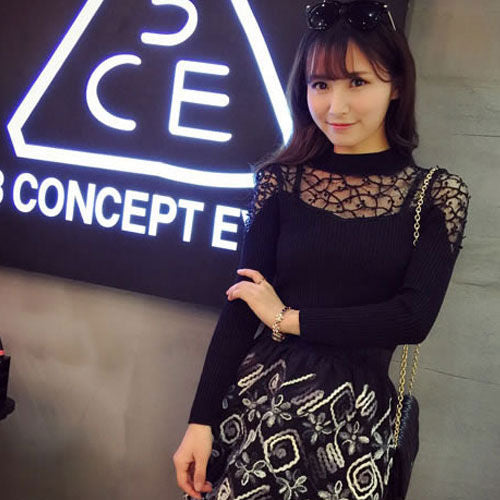 Shirt Transparent Shoulder Long Sleeved