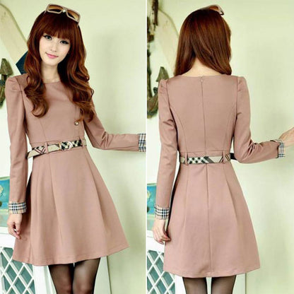 Long Sleeved Korean Dress with Belt