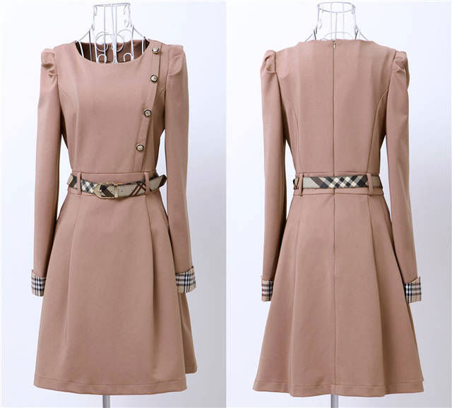 Long Sleeved Korean Dress with Belt