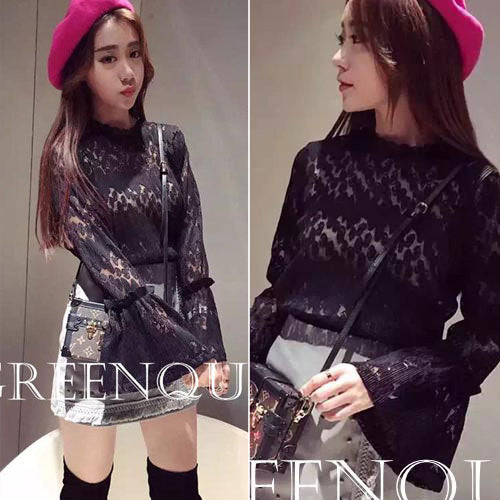 Shirt Trumpet Sleeved Lace