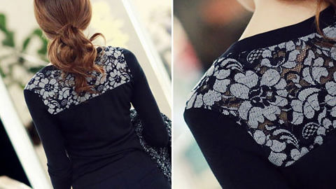 Shirt Lace Shoulder Long Sleeved